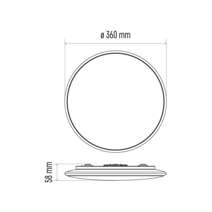 Dimbare LED Plafond Lamp LED/24W/230V + afstandsbediening rond
