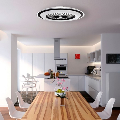 zelf Verbanning beschermen Dimbare LED Plafond Lamp met Ventilator ZONDA LED/65W/230V zwart + AB |  Lampenmanie