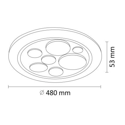 Dimbare LED Plafond Lamp PLANET LED/72W/230V d. 48 cm 3000-6500K + afstandsbediening