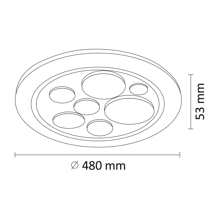 Dimbare LED Plafond Lamp PLANET LED/72W/230V d. 48 cm 3000-6500K + afstandsbediening