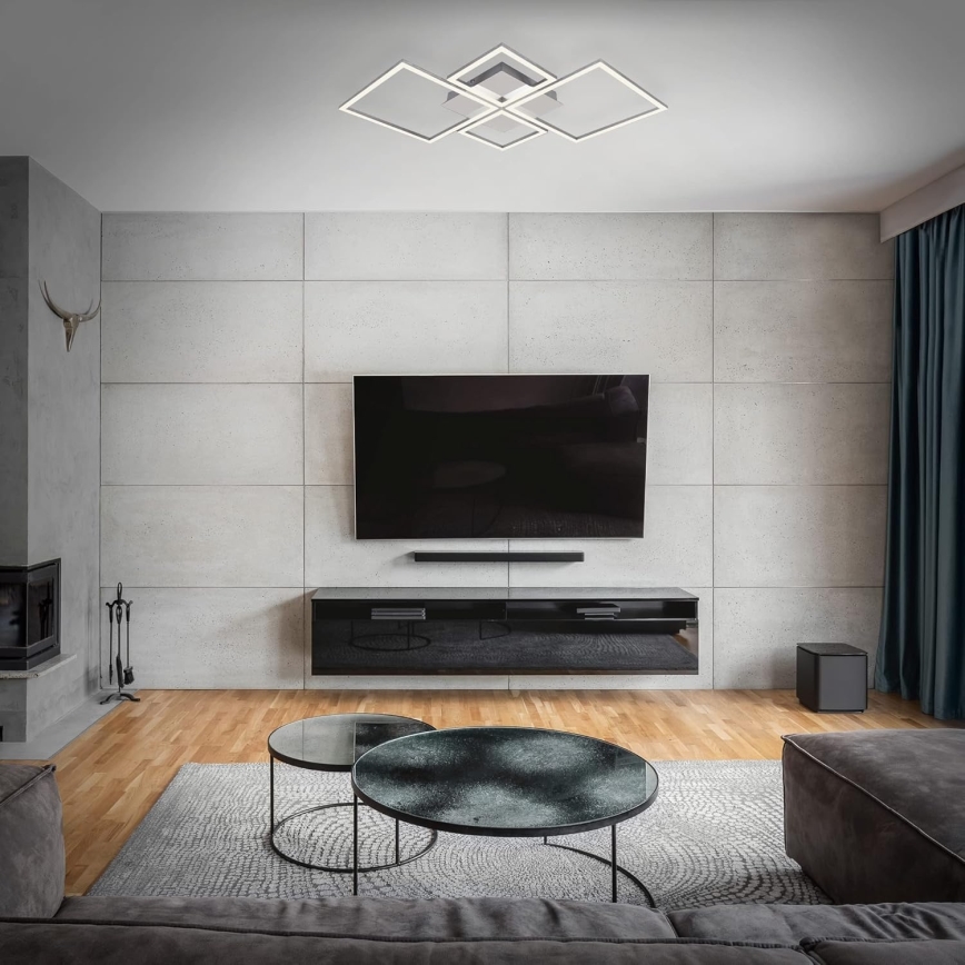 Dimbare LED-plafondlamp 42W/230V 3000K mat chroom