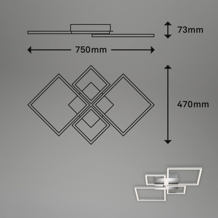 Dimbare LED-plafondlamp 42W/230V 3000K mat chroom
