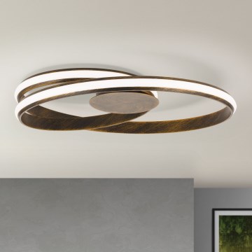Dimbare LED Plafondlamp CIRCUS LED/30W/230V bruin/patina