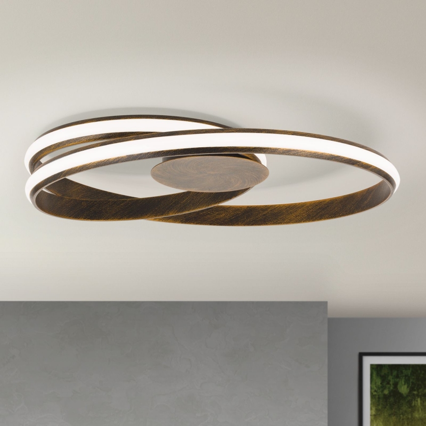 Dimbare LED Plafondlamp CIRCUS LED/30W/230V bruin/patina
