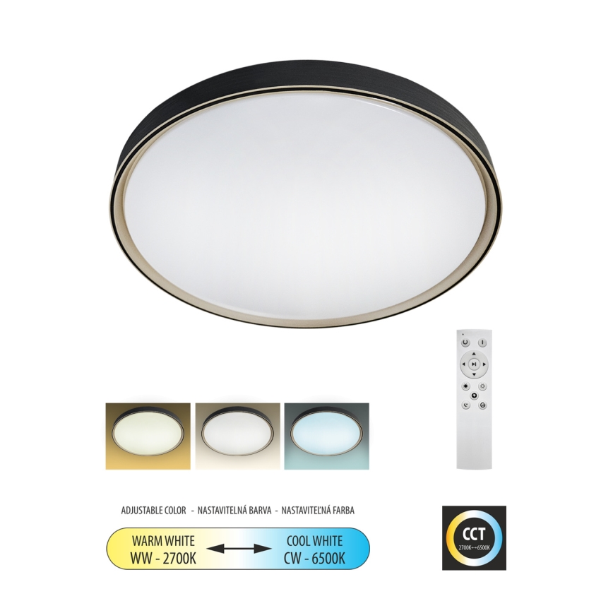 Dimbare LED plafondlamp EBRO LED/36W/230V 2700-6500K diameter 50 cm + afstandsbediening