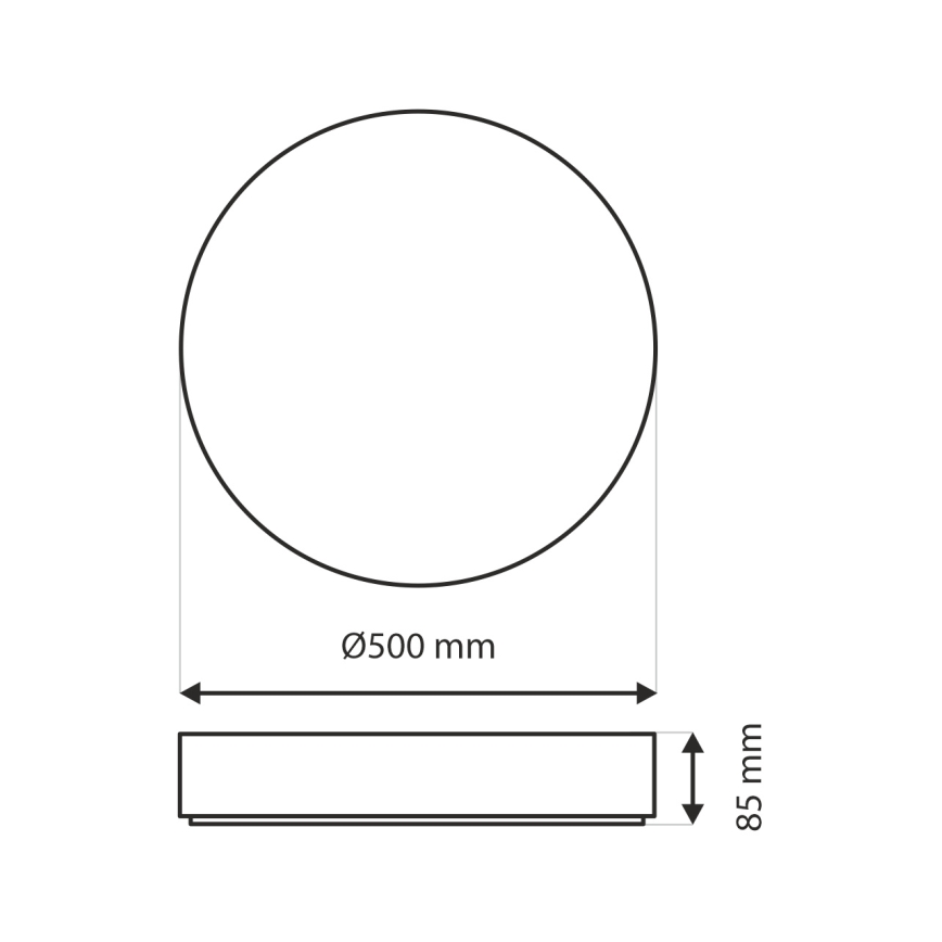 Dimbare LED plafondlamp EBRO LED/36W/230V 2700-6500K diameter 50 cm + afstandsbediening