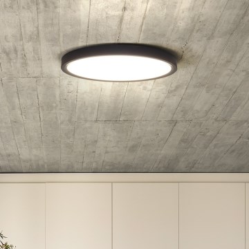 Dimbare LED plafondlamp ESTELA LED/36W/230V diameter 30 cm zwart + afstandsbediening