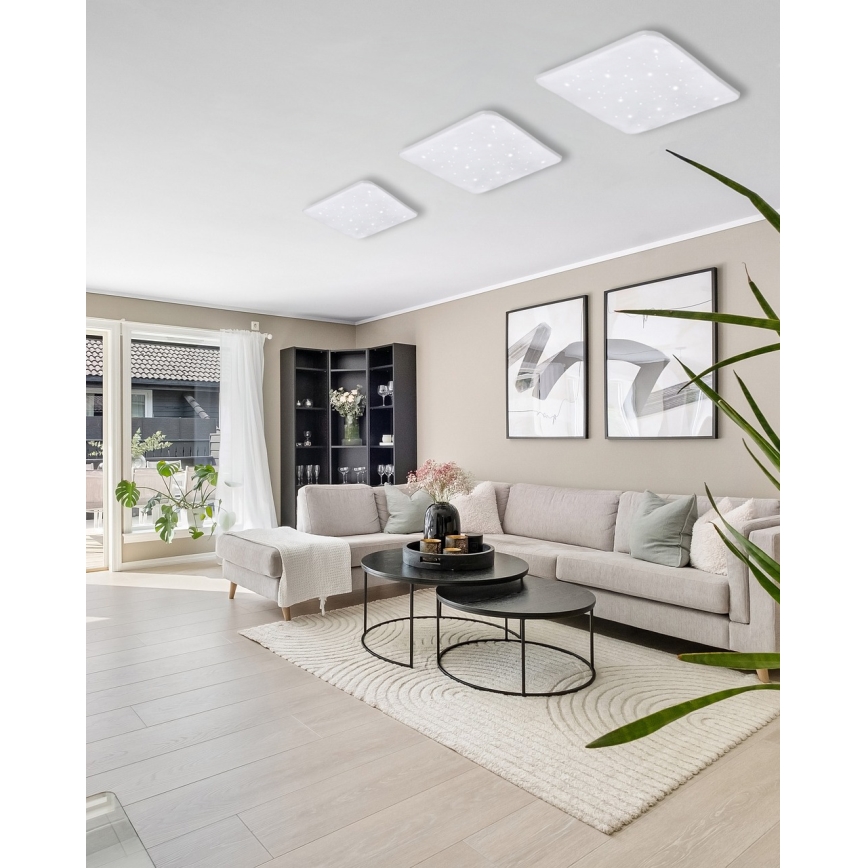 Dimbare LED plafondlamp FLORA LED/36W/230V 2700-6500K 43x43 cm + afstandsbediening