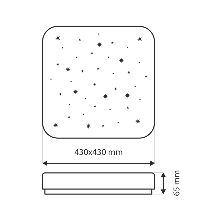 Dimbare LED plafondlamp FLORA LED/36W/230V 2700-6500K 43x43 cm + afstandsbediening
