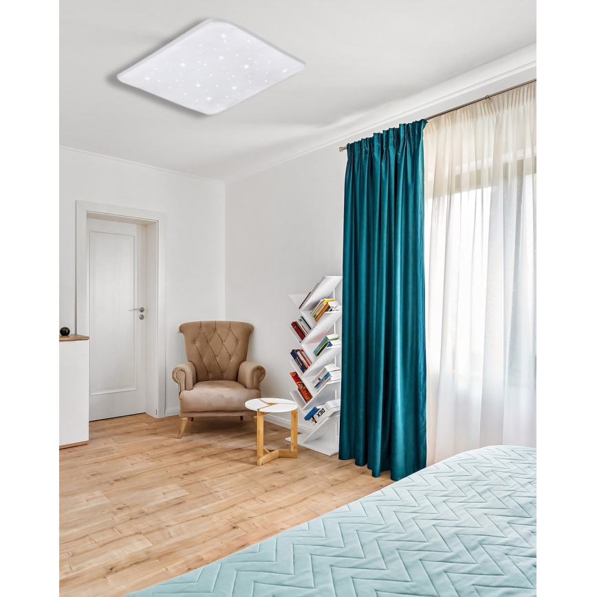 Dimbare LED plafondlamp FLORA LED/60W/230V 2700-6500K 53x53 cm + afstandsbediening