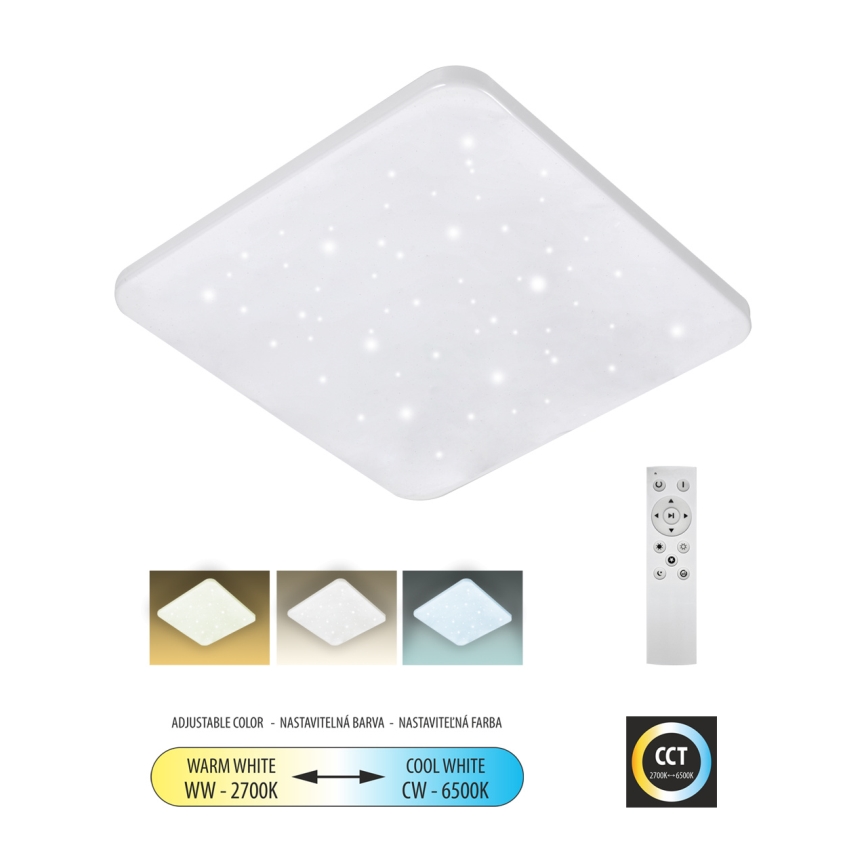 Dimbare LED plafondlamp FLORA LED/60W/230V 2700-6500K 53x53 cm + afstandsbediening