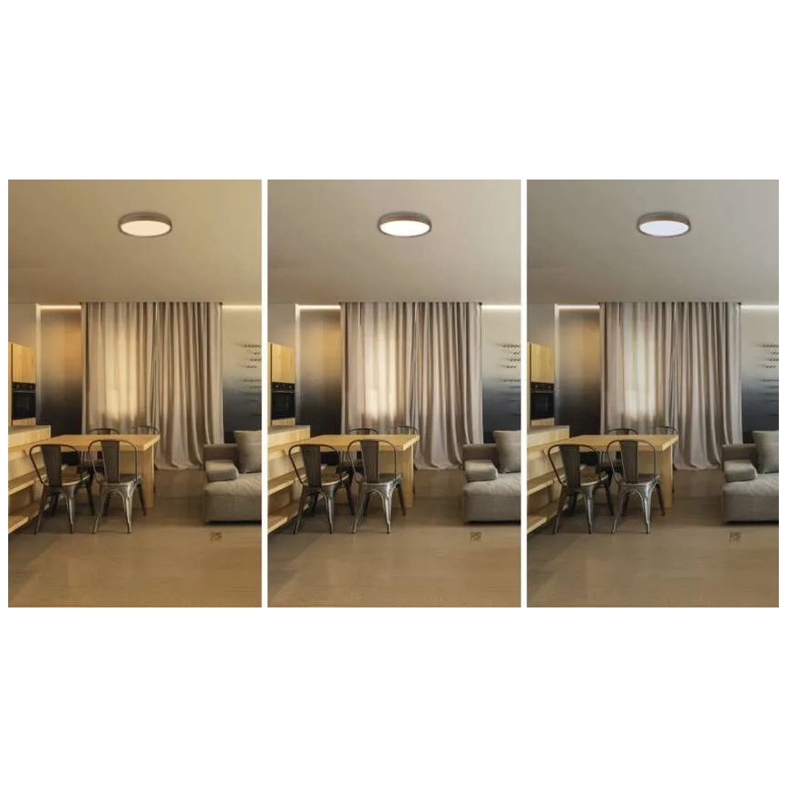 LED-dimbare plafondlamp ILVI LED/30W/230V 2700-6500K Ø 40 cm houtdecor + afstandsbediening