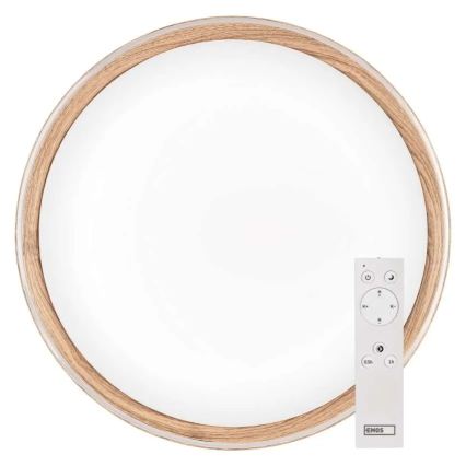 LED-dimbare plafondlamp ILVI LED/30W/230V 2700-6500K Ø 40 cm houtdecor + afstandsbediening