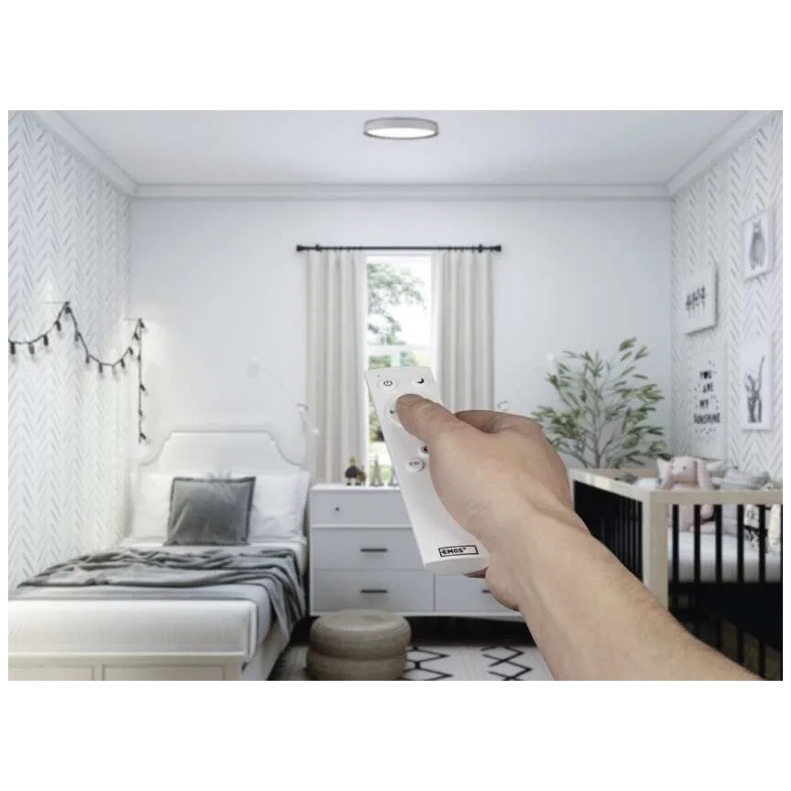 LED-dimbare plafondlamp ILVI LED/30W/230V 2700–6500 K Ø 40 cm wit/beige + afstandsbediening