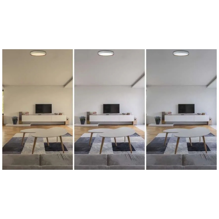 LED-dimbare plafondlamp ILVI LED/30W/230V 2700–6500 K Ø 40 cm wit/beige + afstandsbediening