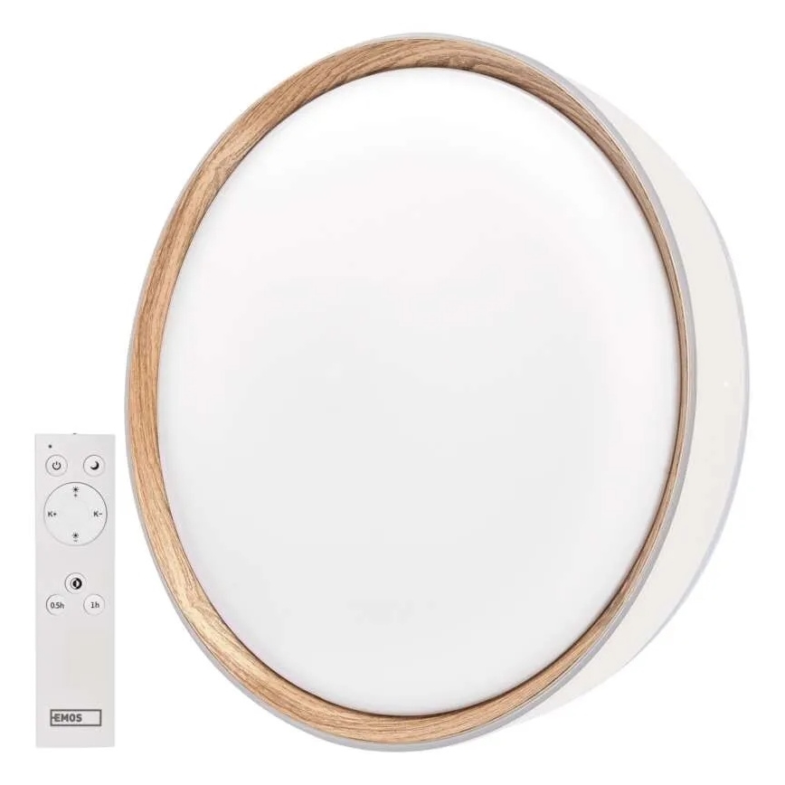 LED-dimbare plafondlamp ILVI LED/30W/230V 2700–6500 K Ø 40 cm wit/beige + afstandsbediening