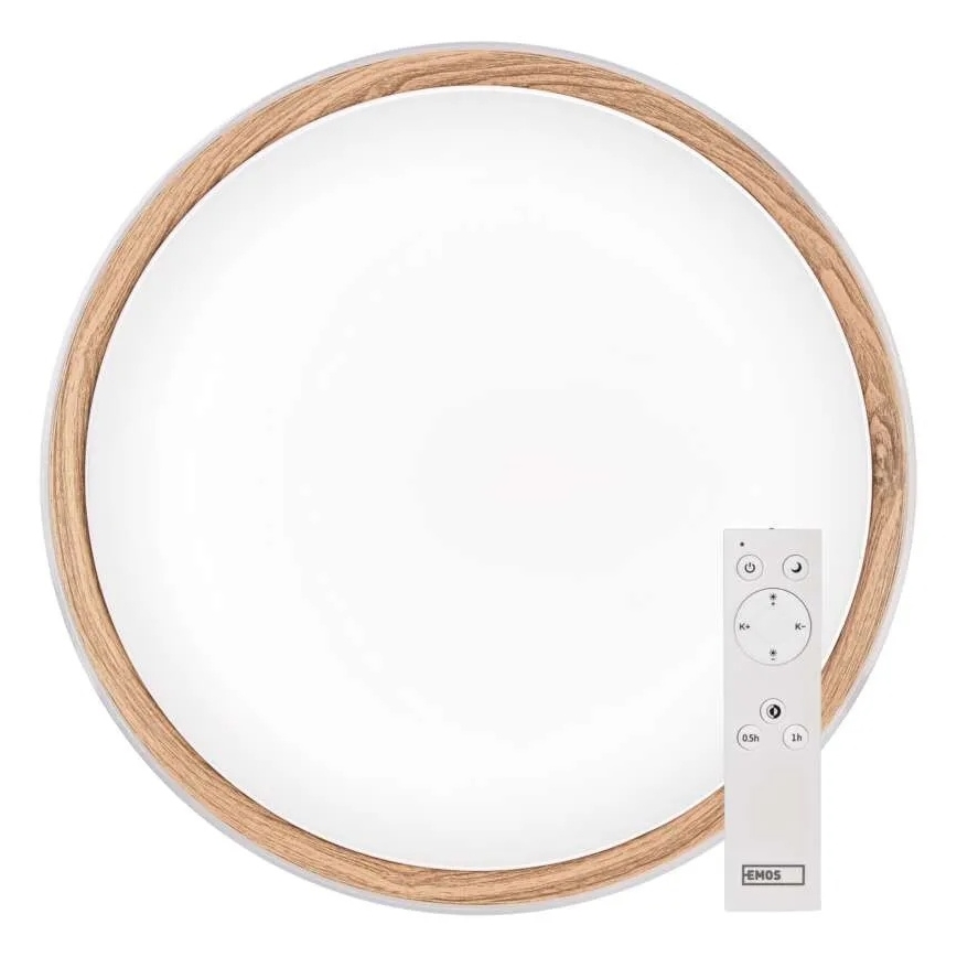 LED-dimbare plafondlamp ILVI LED/30W/230V 2700–6500 K Ø 40 cm wit/beige + afstandsbediening