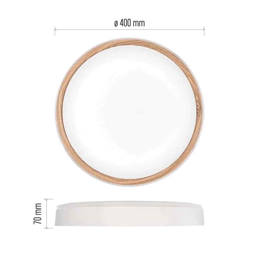 LED-dimbare plafondlamp ILVI LED/30W/230V 2700–6500 K Ø 40 cm wit/beige + afstandsbediening