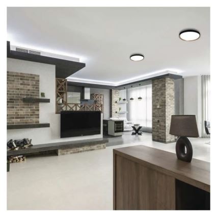 Dimbare LED-plafondlamp ILVI LED/30W/230V 2700-6500K Ø 40 cm zwart/beige + afstandsbediening