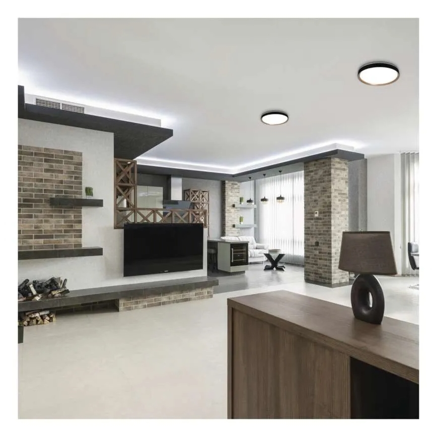 Dimbare LED-plafondlamp ILVI LED/30W/230V 2700-6500K Ø 40 cm zwart/beige + afstandsbediening