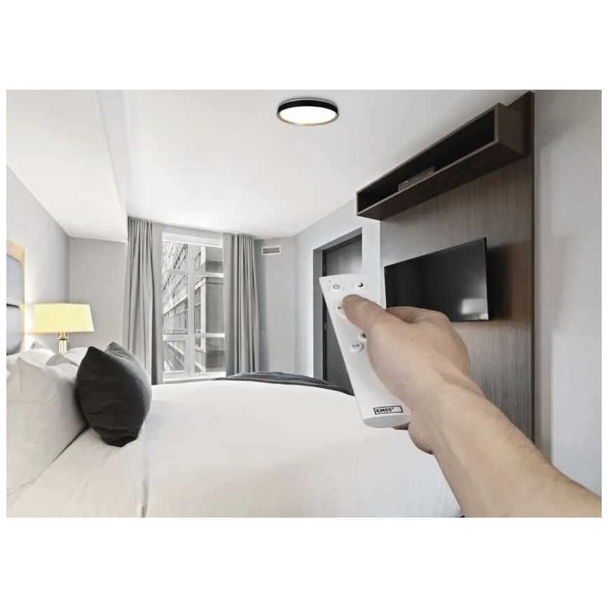 Dimbare LED-plafondlamp ILVI LED/30W/230V 2700-6500K Ø 40 cm zwart/beige + afstandsbediening