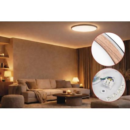 Dimbare LED-plafondlamp ILVI LED/30W/230V 2700-6500K Ø 40 cm zwart/beige + afstandsbediening