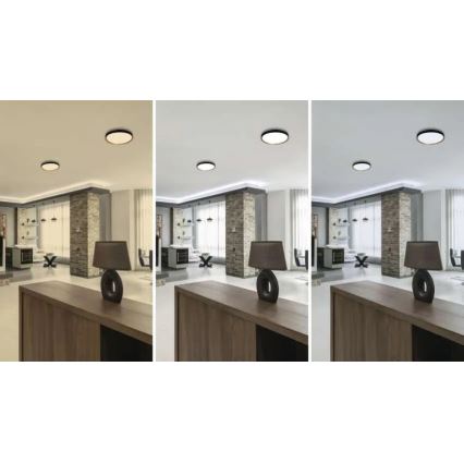 Dimbare LED-plafondlamp ILVI LED/30W/230V 2700-6500K Ø 40 cm zwart/beige + afstandsbediening
