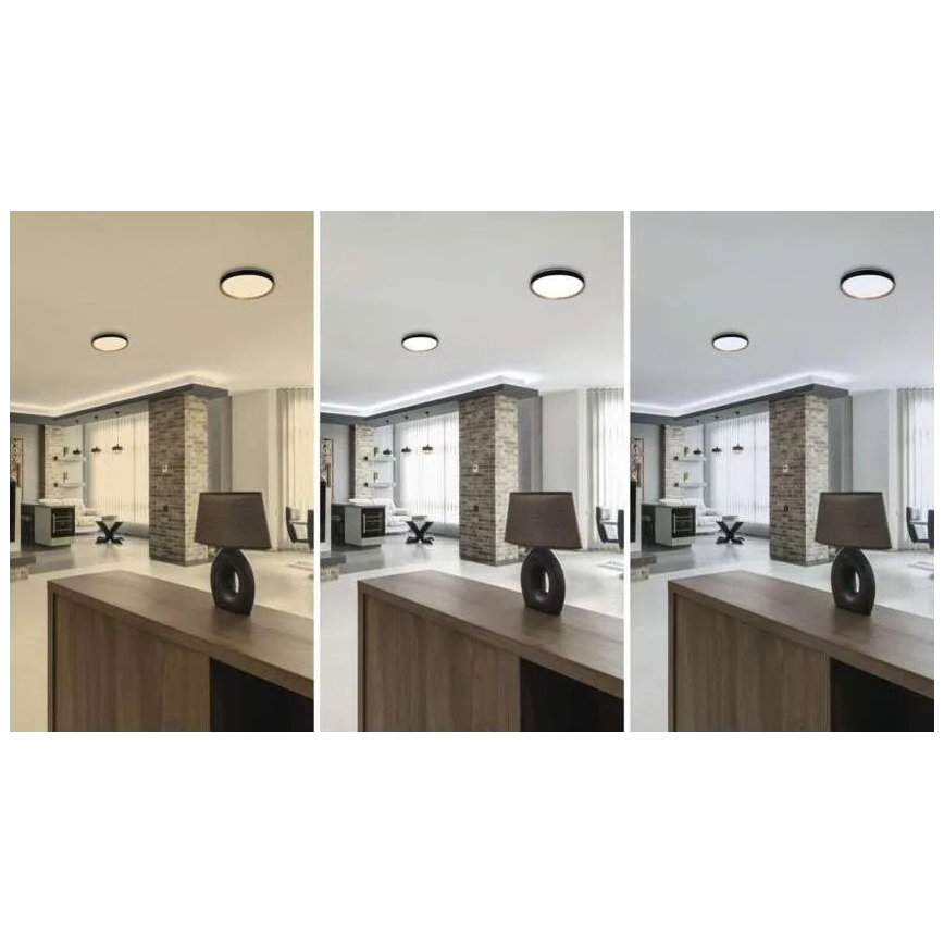 Dimbare LED-plafondlamp ILVI LED/30W/230V 2700-6500K Ø 40 cm zwart/beige + afstandsbediening