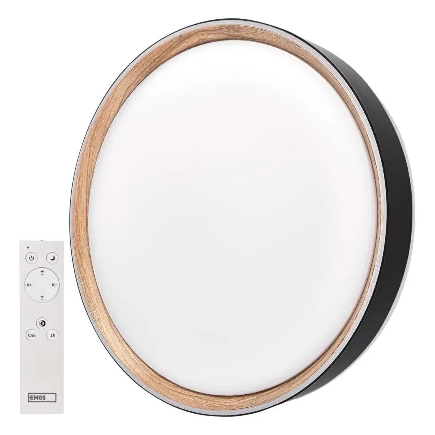 Dimbare LED-plafondlamp ILVI LED/30W/230V 2700-6500K Ø 40 cm zwart/beige + afstandsbediening