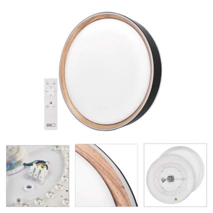 Dimbare LED-plafondlamp ILVI LED/30W/230V 2700-6500K Ø 40 cm zwart/beige + afstandsbediening