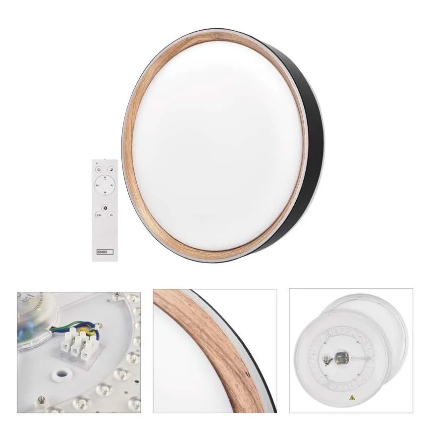 Dimbare LED-plafondlamp ILVI LED/30W/230V 2700-6500K Ø 40 cm zwart/beige + afstandsbediening