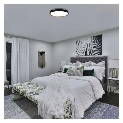 LED dimbare plafondlamp ILVI LED/45W/230V 2700-6500K Ø 50 cm zwart/beige + afstandsbediening