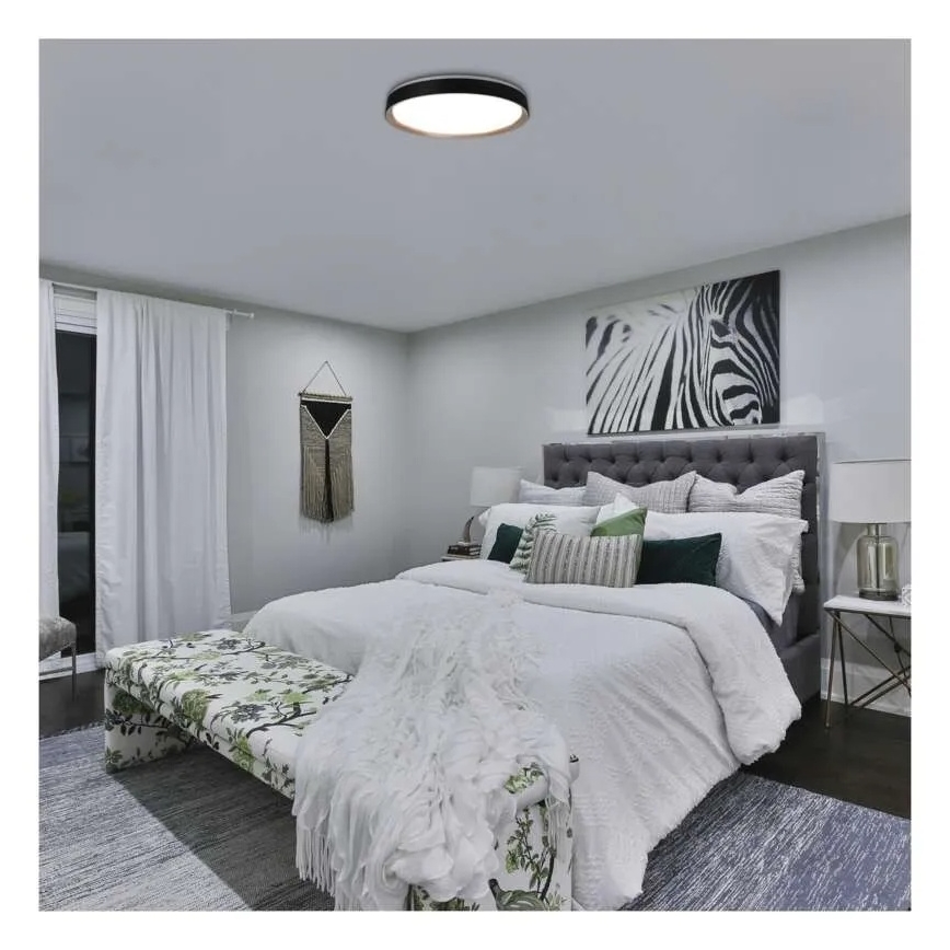 LED dimbare plafondlamp ILVI LED/45W/230V 2700-6500K Ø 50 cm zwart/beige + afstandsbediening