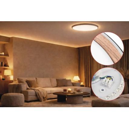 LED dimbare plafondlamp ILVI LED/45W/230V 2700-6500K Ø 50 cm zwart/beige + afstandsbediening