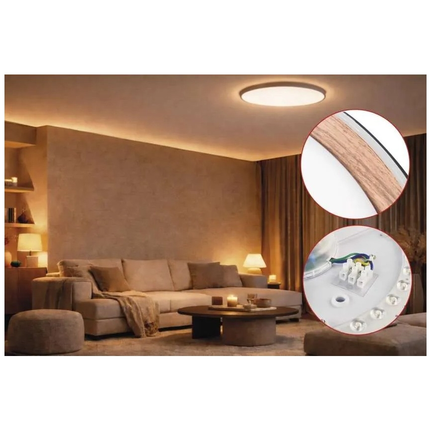 LED dimbare plafondlamp ILVI LED/45W/230V 2700-6500K Ø 50 cm zwart/beige + afstandsbediening