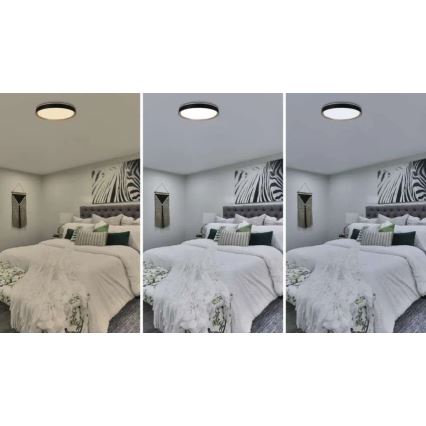 LED dimbare plafondlamp ILVI LED/45W/230V 2700-6500K Ø 50 cm zwart/beige + afstandsbediening
