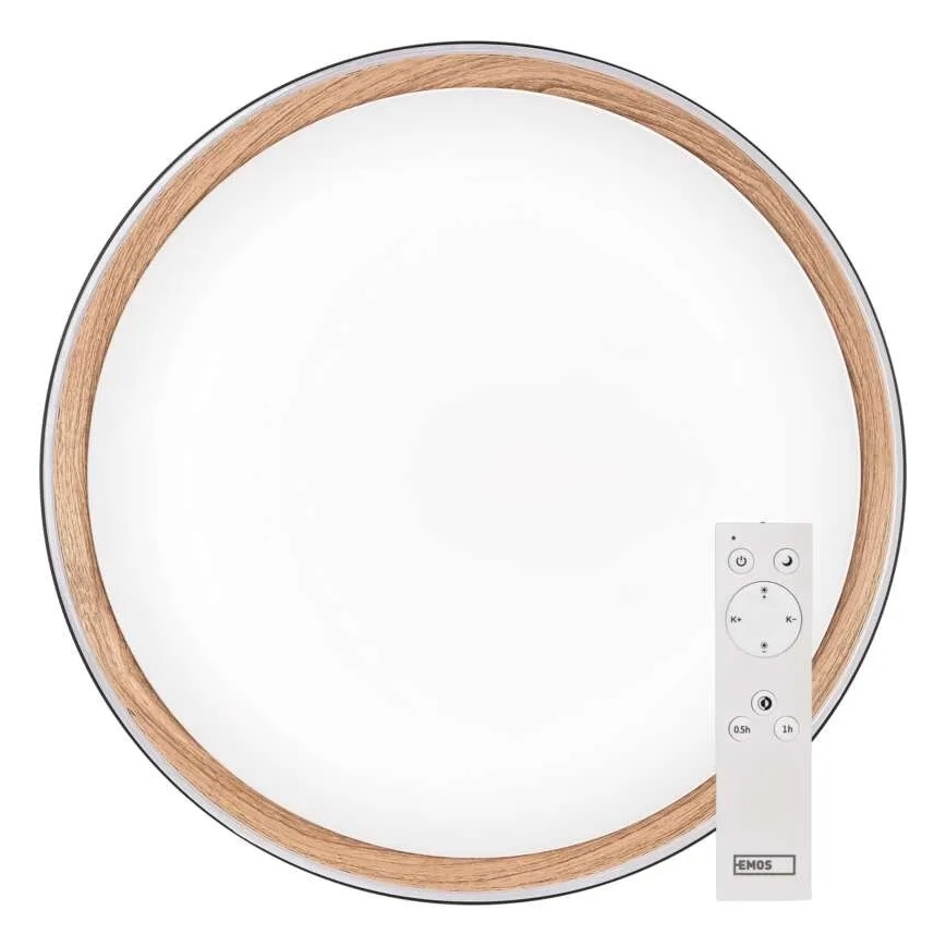 LED dimbare plafondlamp ILVI LED/45W/230V 2700-6500K Ø 50 cm zwart/beige + afstandsbediening
