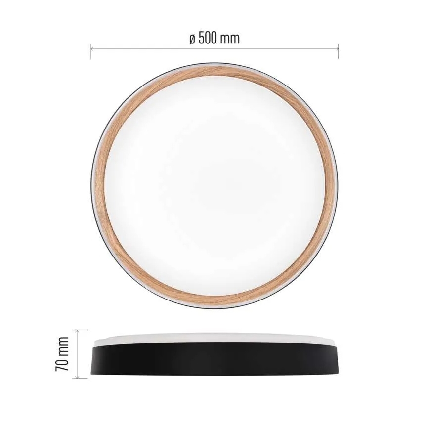 LED dimbare plafondlamp ILVI LED/45W/230V 2700-6500K Ø 50 cm zwart/beige + afstandsbediening
