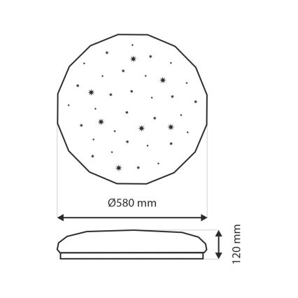 Dimbare LED plafondlamp INDUS LED/60W/230V 2700-6500K diameter 58 cm + afstandsbediening
