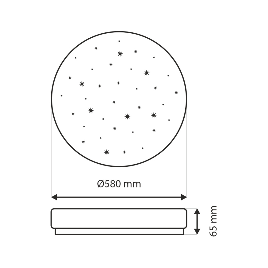 Dimbare LED plafondlamp IPOLY LED/60W/230V 2700-6500K diameter 58 cm + afstandsbediening