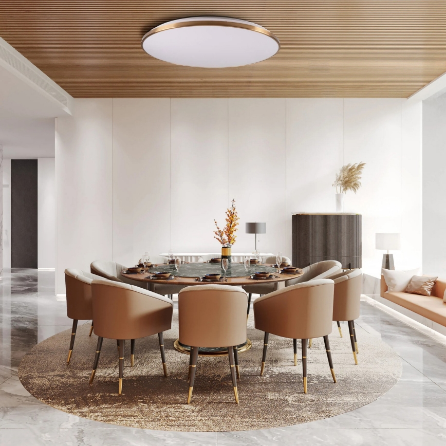 LED dimbare plafondlamp KERN LED/100W/230V 3000/4000/6000K Ø 100 cm goudkleurig + afstandsbediening