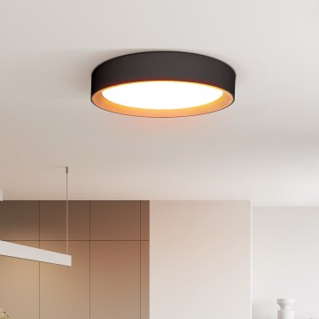 Dimbare LED plafondlamp LARIOS LED/48W/230V 3000-6500K diameter 39 cm zwart + afstandsbediening