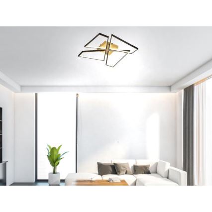 Dimbare LED Plafondlamp LED/115W/230V 3000-6500K bruin/zwart + afstandsbediening
