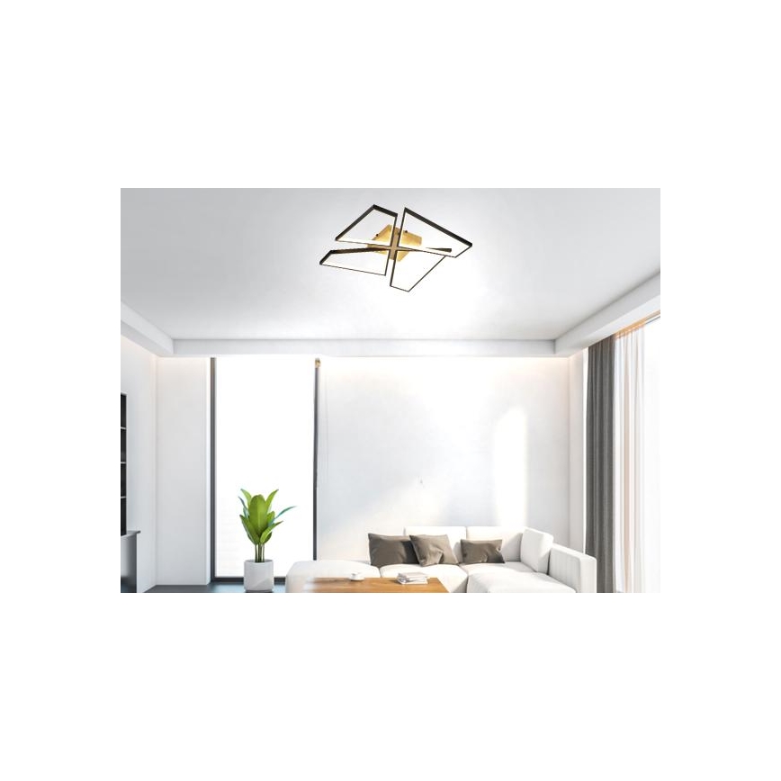 Dimbare LED Plafondlamp LED/115W/230V 3000-6500K bruin/zwart + afstandsbediening