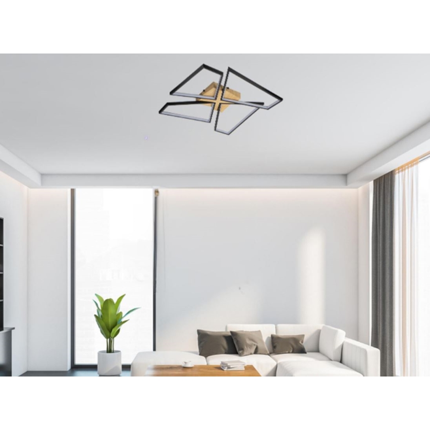 Dimbare LED Plafondlamp LED/115W/230V 3000-6500K bruin/zwart + afstandsbediening