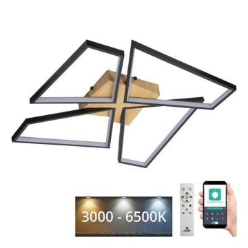 Dimbare LED Plafondlamp LED/115W/230V 3000-6500K bruin/zwart + afstandsbediening
