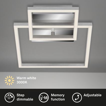 Dimbare LED plafondlamp LED/12W/230V 3000K mat chroom