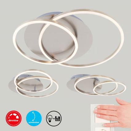 Dimbare LED-plafondlamp LED/28W/230V 3000K mat chroom