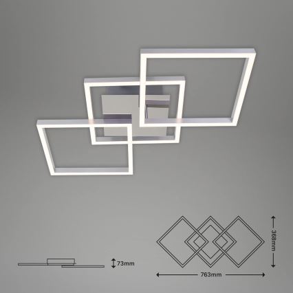 Dimbare LED-plafondlamp LED/36W/230V 3000K mat chroom