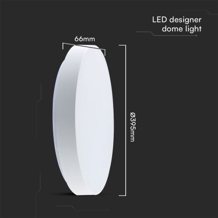 Dimbare LED plafondlamp LED/40W/230V 3000-6500K 39,5 cm wit + afstandsbediening